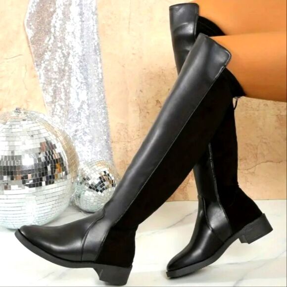 Elegant Black Over-the-Knee Boots Sz 9 - Picture 4 of 11